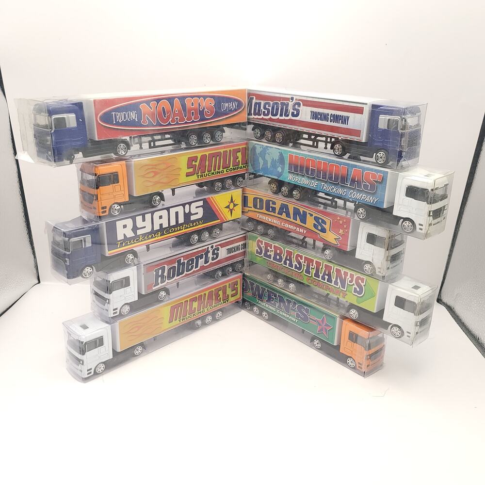 Swibco Trucking Company Toy Semi Truck Set of 10 New in package Blue Yellow